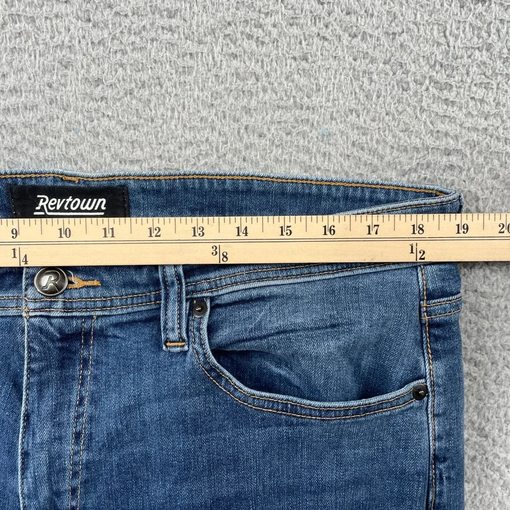 Revtown Jeans Mens 38 Blue Sharp Decade Denim Slim Straight Stretch